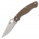 N� Spyderco Military 2 Brown Micarta CPM CRU-WEAR C36MPCW2